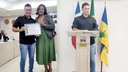 Davi Martins, organizador dos festejos juninos do Distrito de Almas, recebe placa de moção de aplausos
